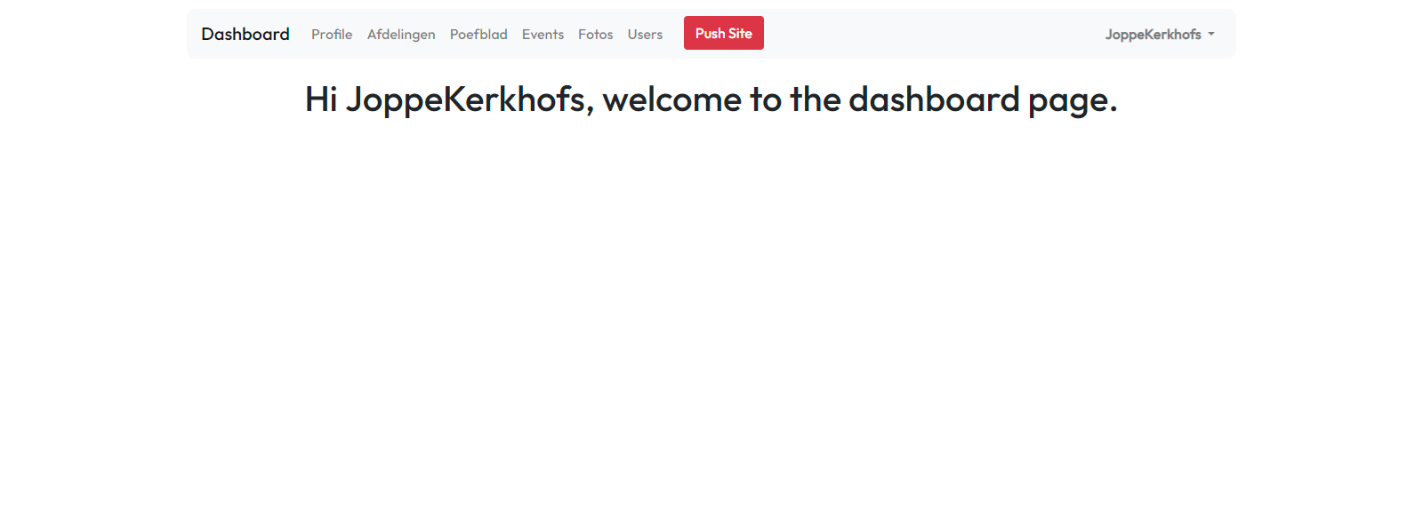 Dashboard admin panel